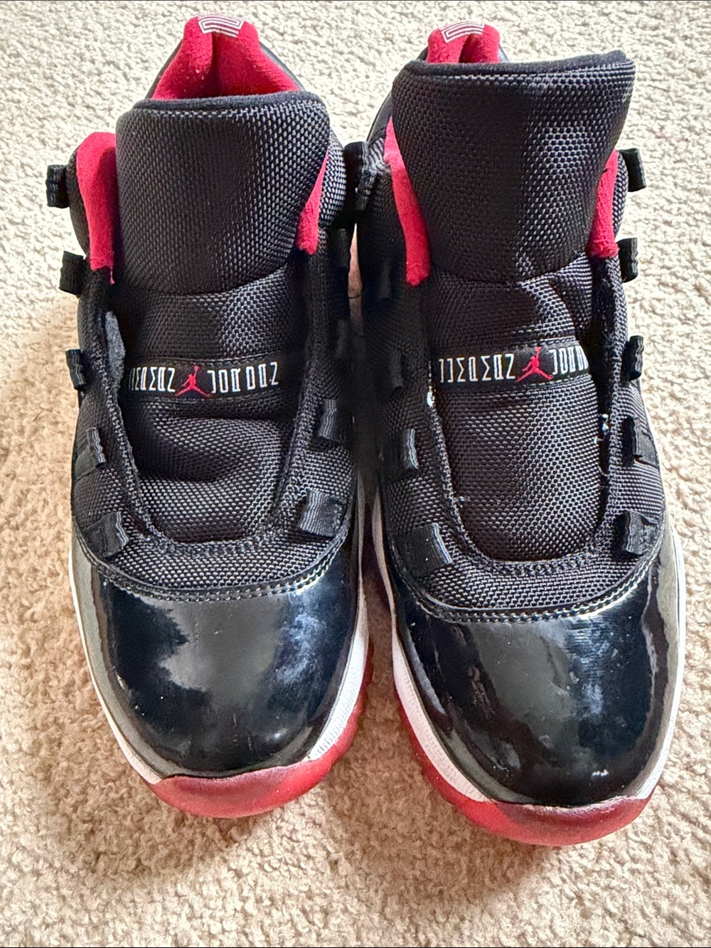 Jordan Kids Black and Red High-Top Sneakers